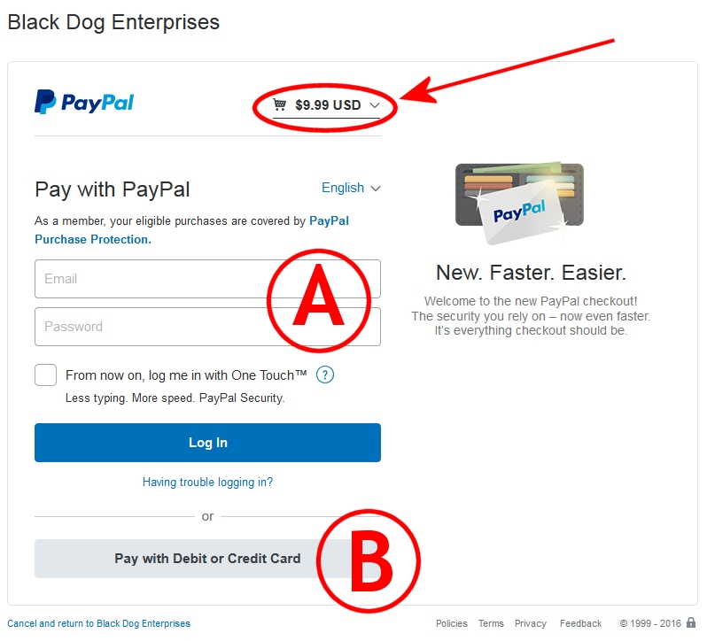 purchasing walkthrough how do i set up a link on my flyer for paypal